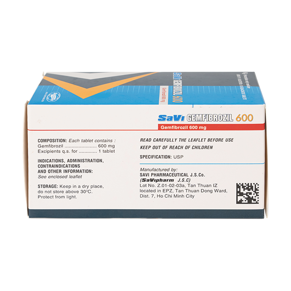 Hình ảnh Thuốc SaVi Gemfibrozil 600 điều trị rối loạn mỡ máu (6 vỉ x 10 viên)