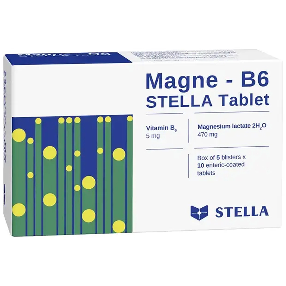 Hình ảnh Thuốc Magne - B6 Stella điều trị hạ magnesium huyết nặng (5 vỉ x 10 viên)