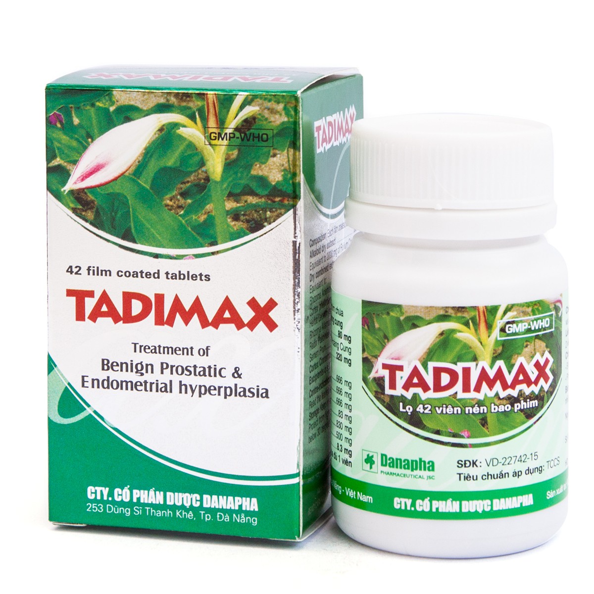 Hình ảnh Thuốc Tadimax Danapha điều trị phì đại lành tính tuyến tiền liệt và u xơ tử cung (42 viên)