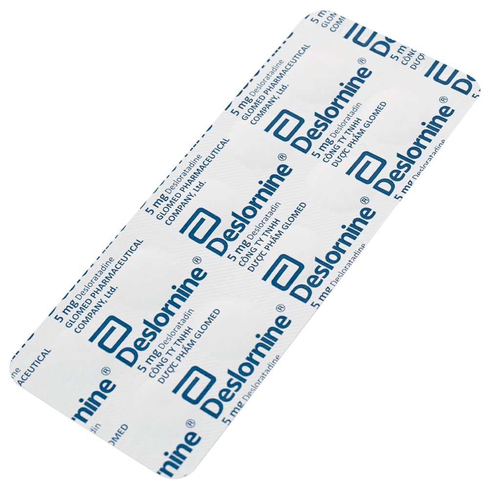 Hình ảnh Thuốc Deslornine 5mg Abbott Làm giảm các triệu chứng hắt hơi, chảy mũi, mày đay (1 vỉ x 10 viên)