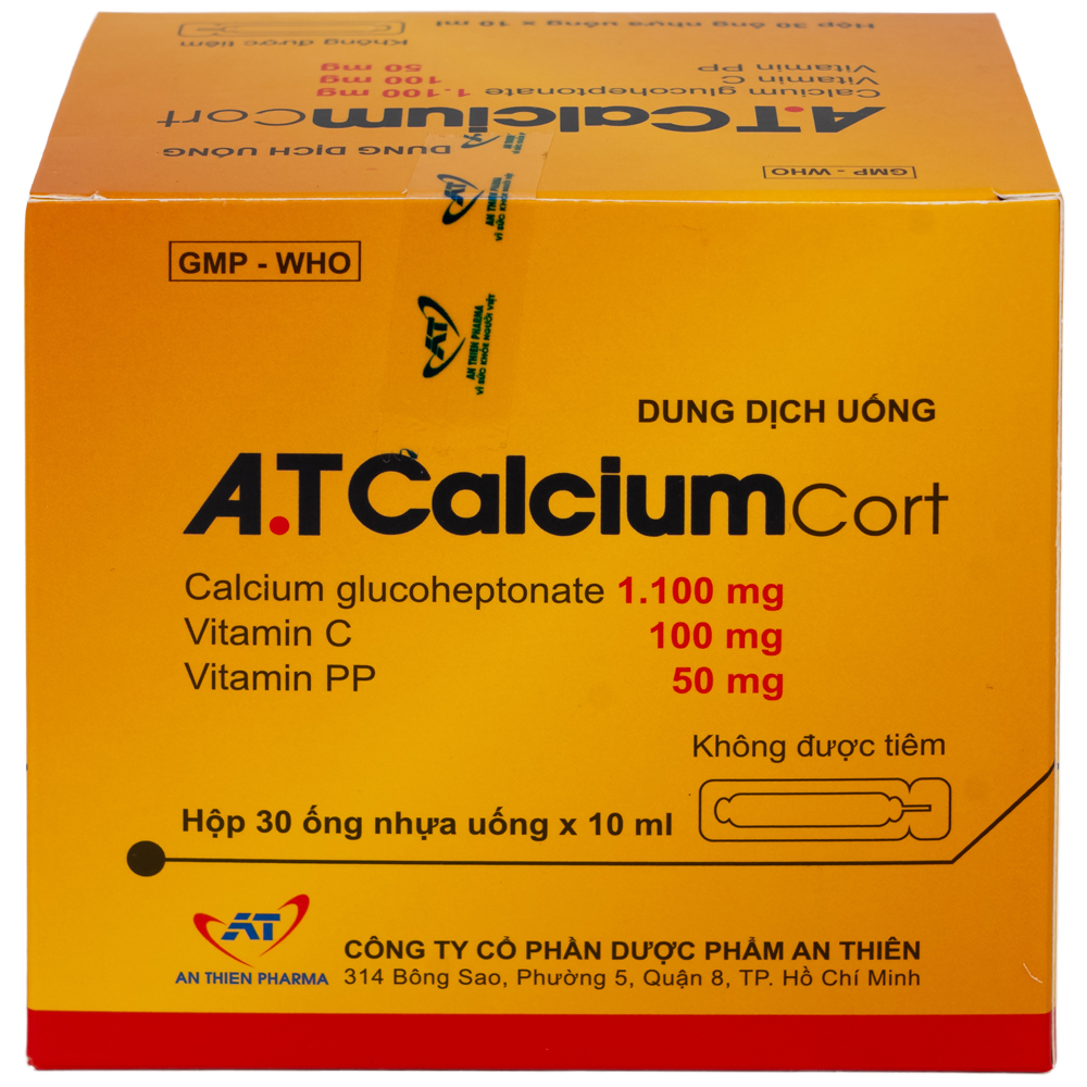 Hình ảnh Dung dịch uống A.T Calcium Cort An Thiên bổ sung vitamin và khoáng chất cho cơ thể (30 ống x 10ml)