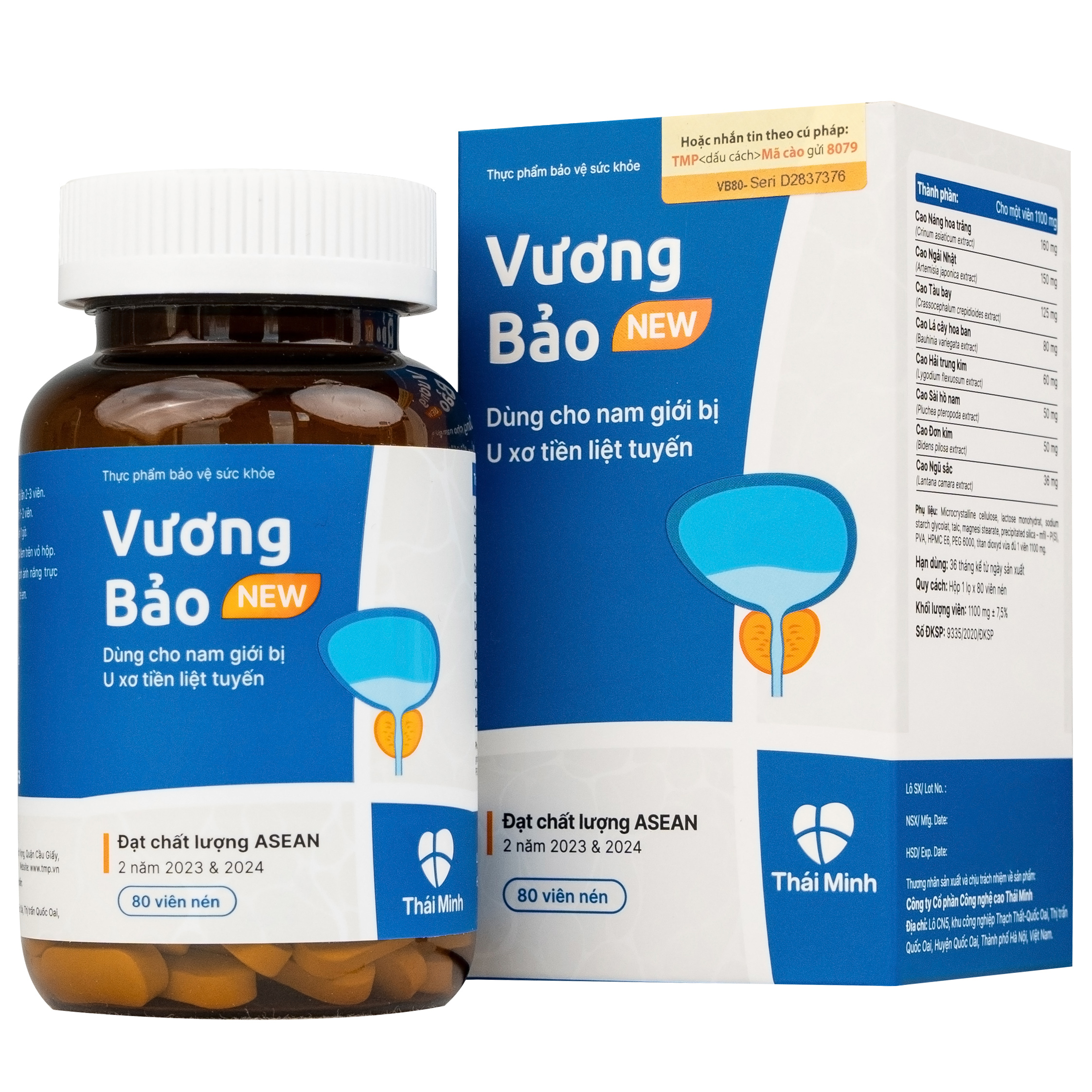 Viên uống Vương Bảo Thái Minh dùng cho nam giới bị u xơ tiền liệt tuyến (80 viên)