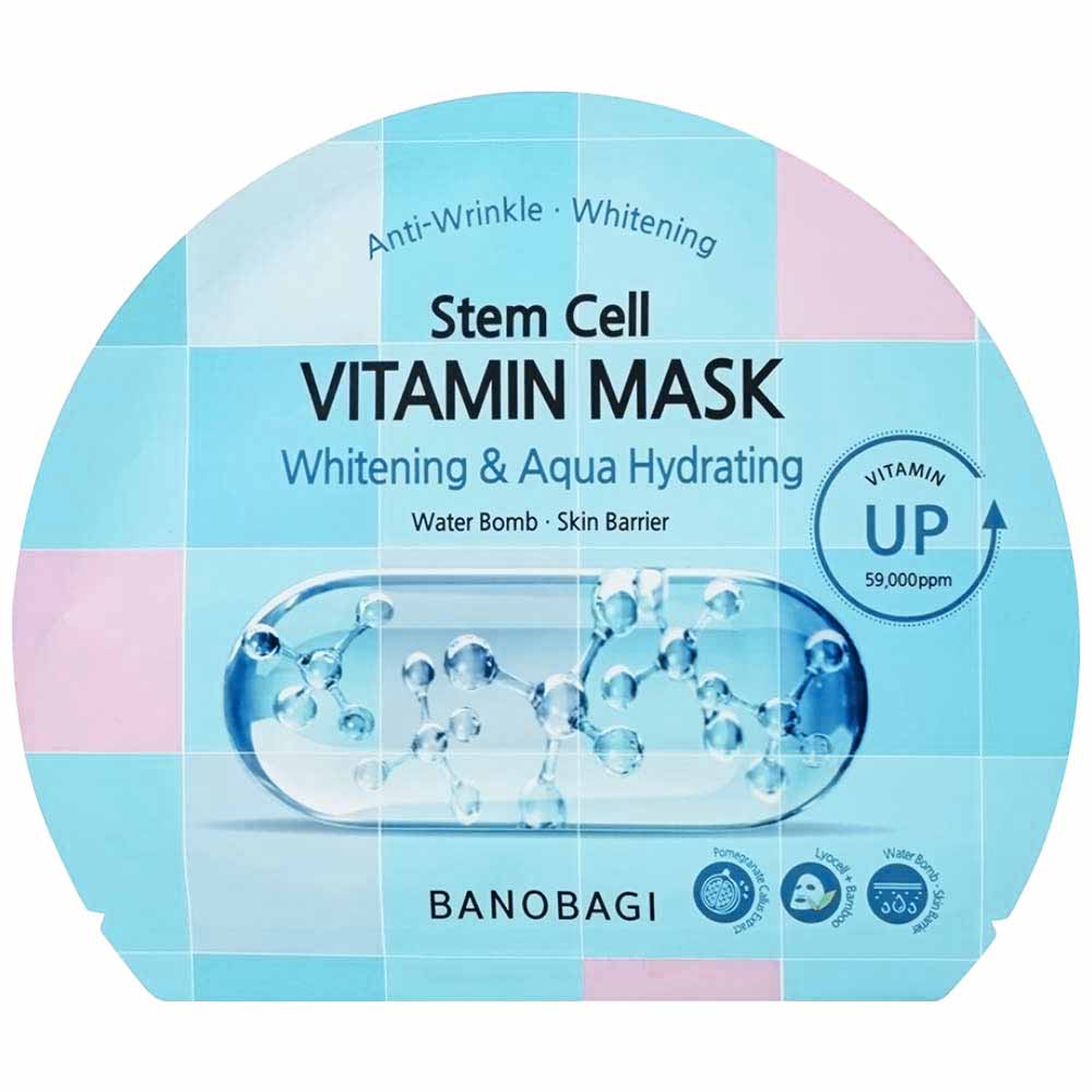 Mặt nạ Banobagi Stem Cell Vitamin Mask Whitening & Aqua Hydrating cấp ẩm cho da, sáng màu da (30g)