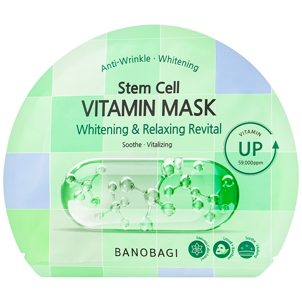 Mặt nạ Banobagi stem cell vitamin mask whitening & relaxing revital làm dịu và giảm viêm da (30g)