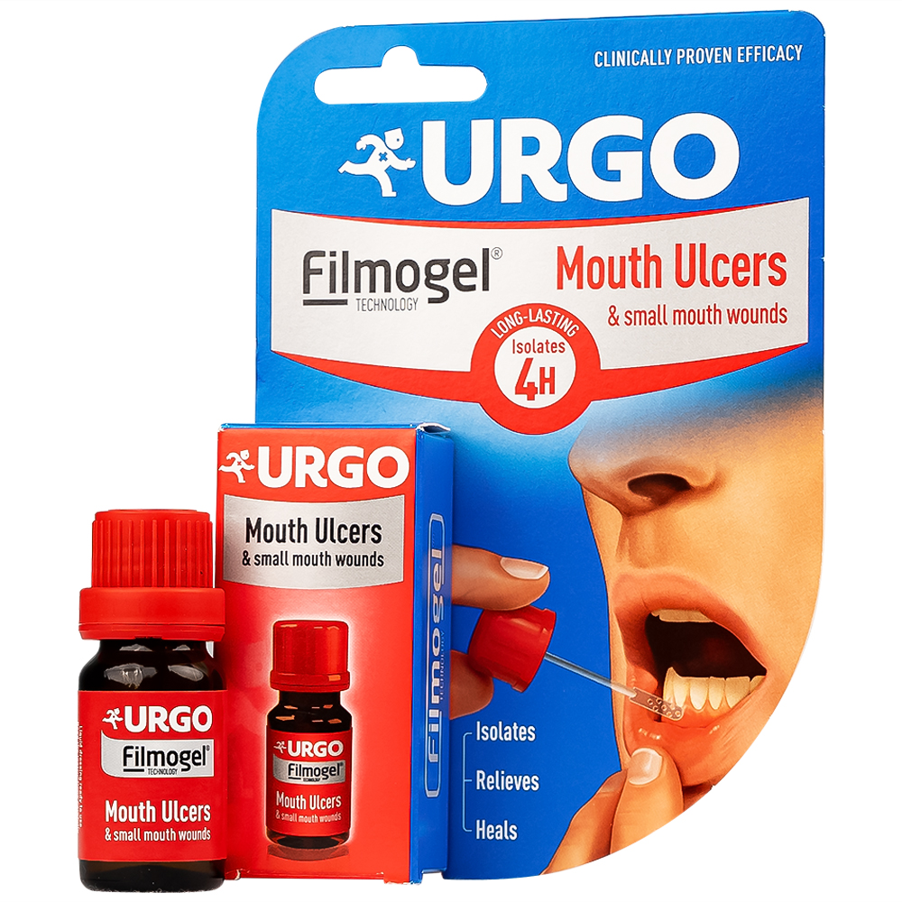 Gel Urgo Mouth Ulcers vị trái cây hỗ trợ điều trị vết loét, vết thương nhỏ trong miệng (6ml)