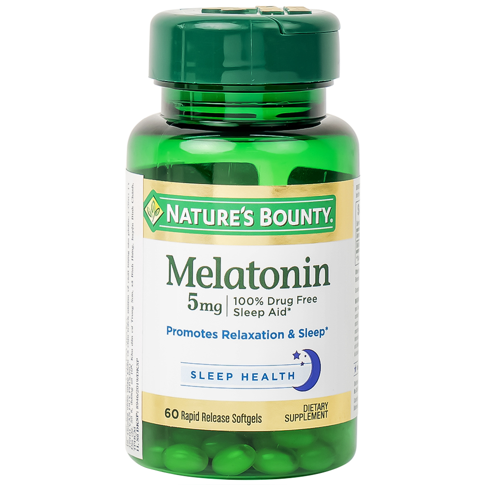 Viên uống Melatonin Nature's Bounty giúp điều hòa giấc ngủ, giúp ngủ sâu giấc (60 viên)