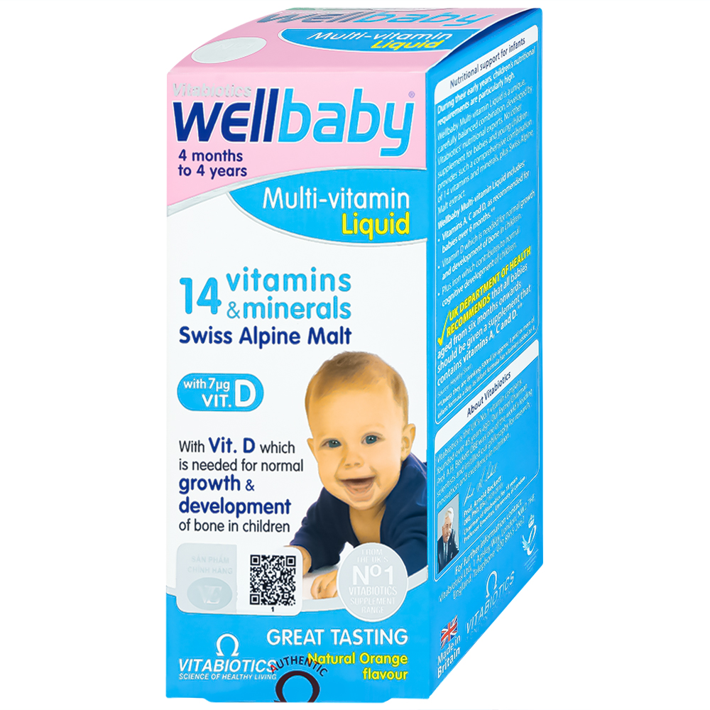 Hình ảnh Siro Wellbaby Multi-Vitamin Liquid Vitabiotics bổ sung vitamin và khoáng chất cho trẻ (150ml)