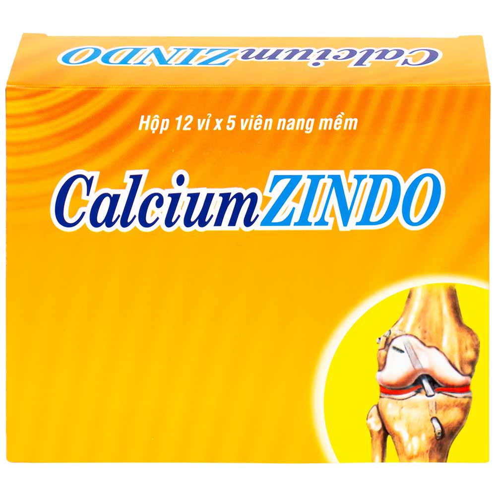 Hình ảnh Viên nang mềm CalciumZindo USA NIC Pharma bổ sung canxi và vitamin D, phòng và điều trị loãng xương (12 vỉ x 5 viên)