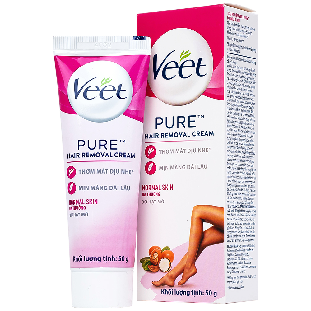 Kem tẩy lông Veet Pure 50g cho da, hiệu quả chỉ từ 3 đến 6 phút