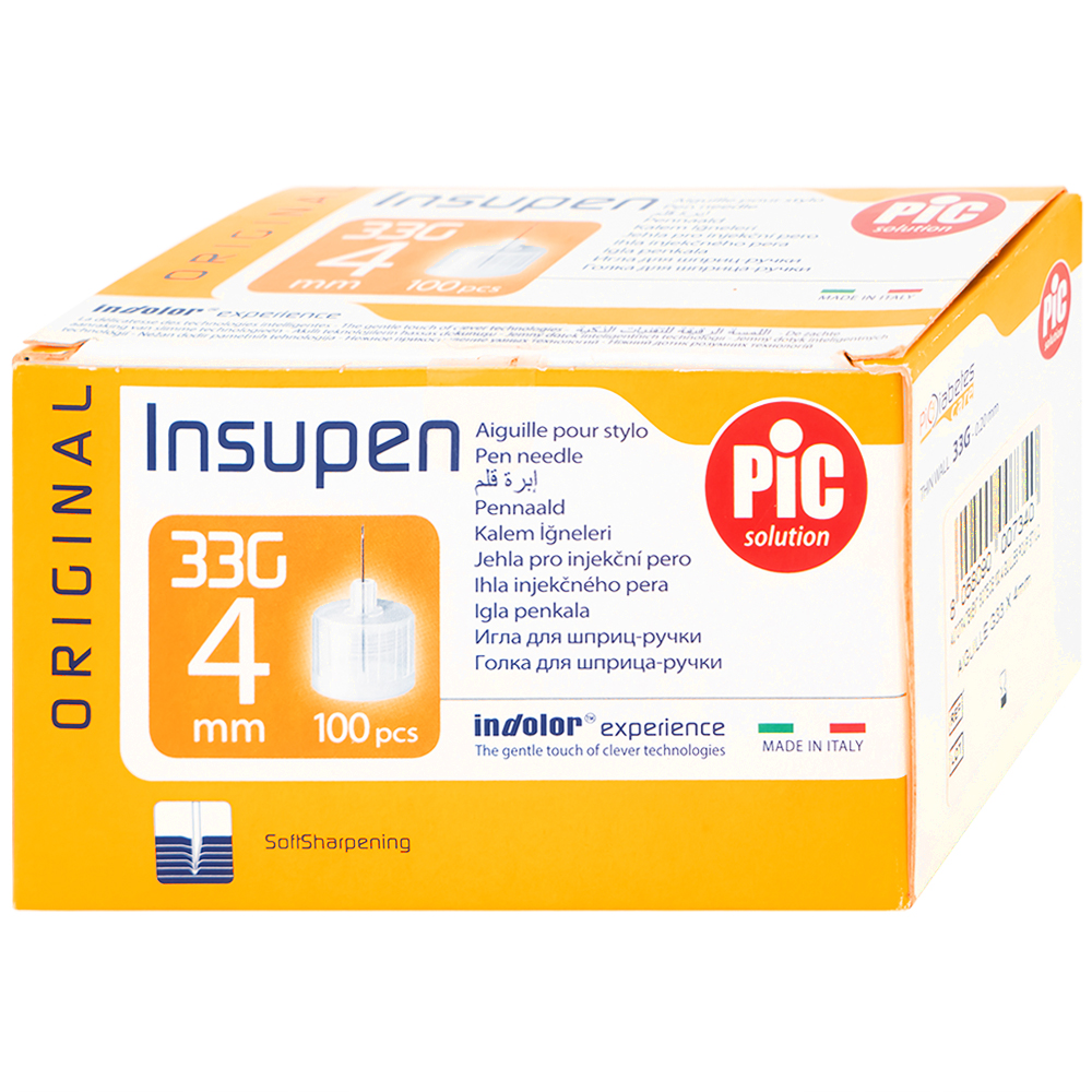 Hình ảnh Đầu kim tiểu đường PIC Insupen Original dùng để gắn vào đầu bút tiêm Insulin (100 Cái)
