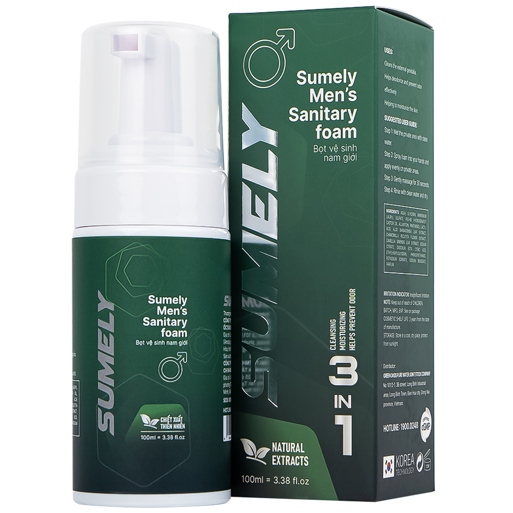 Bọt vệ sinh nam giới Sumely Men's Sanitary Foam giúp làm sạch, khử và ngăn chặn mùi vùng kín (100ml)