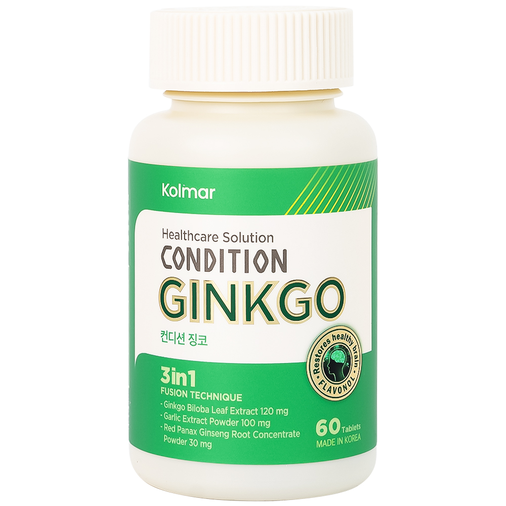 Hình ảnh Thực phẩm bảo vệ sức khỏe Condition Ginkgo Kolmar hỗ trợ tăng bổ não cải thiện trí nhớ (60 viên)