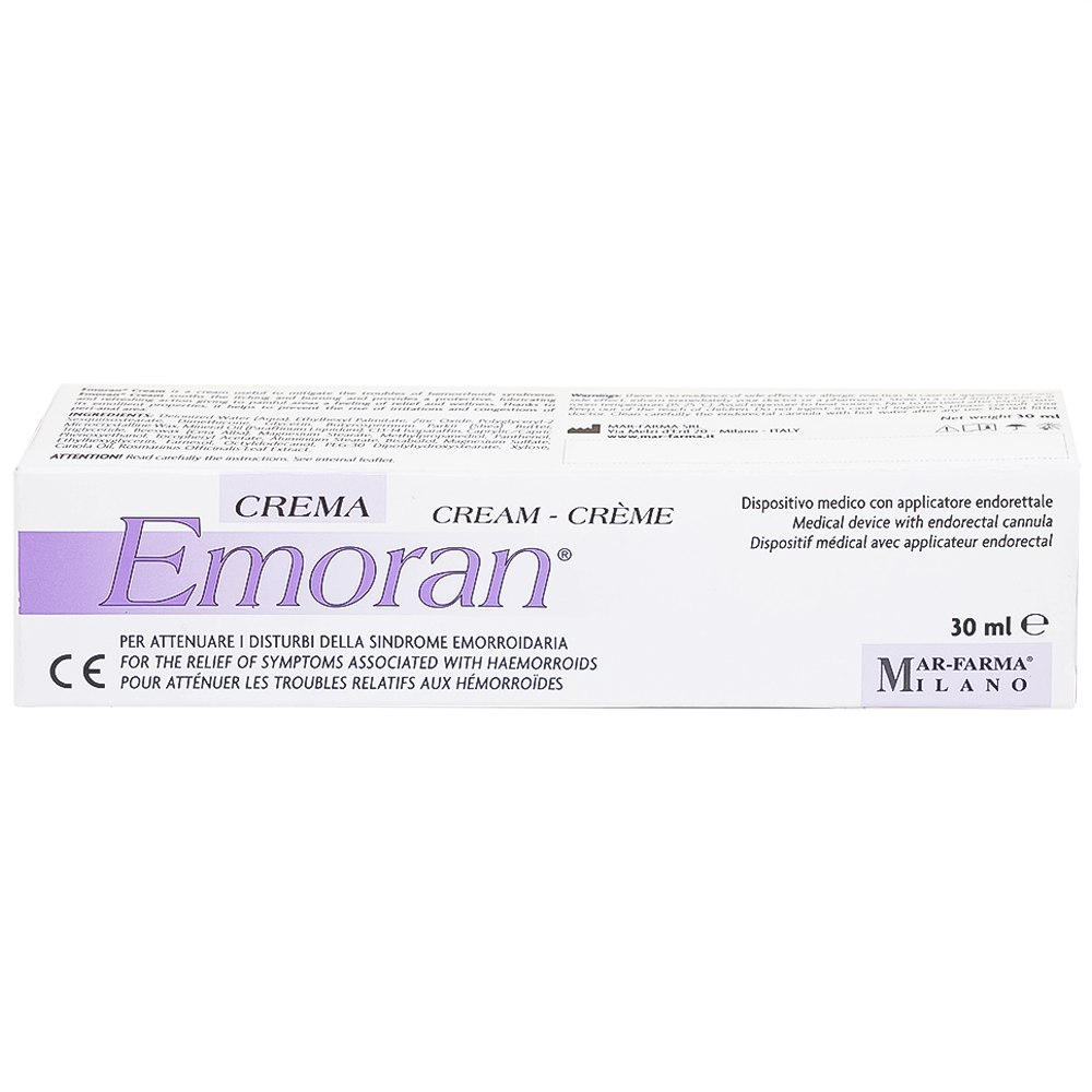 Hình ảnh Kem Emoran Mar-Farma làm giảm các triệu chứng của bệnh trĩ, hỗ trợ làm dịu cơn ngứa và rát (30ml)