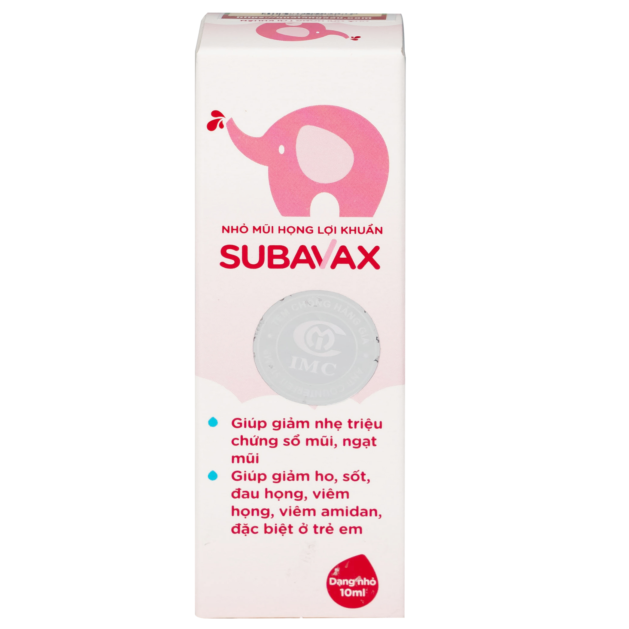 Hình ảnh Nhỏ mũi họng lợi khuẩn Subavax 10ml Á Âu tăng sức đề kháng niêm mạc đường hô hấp trên