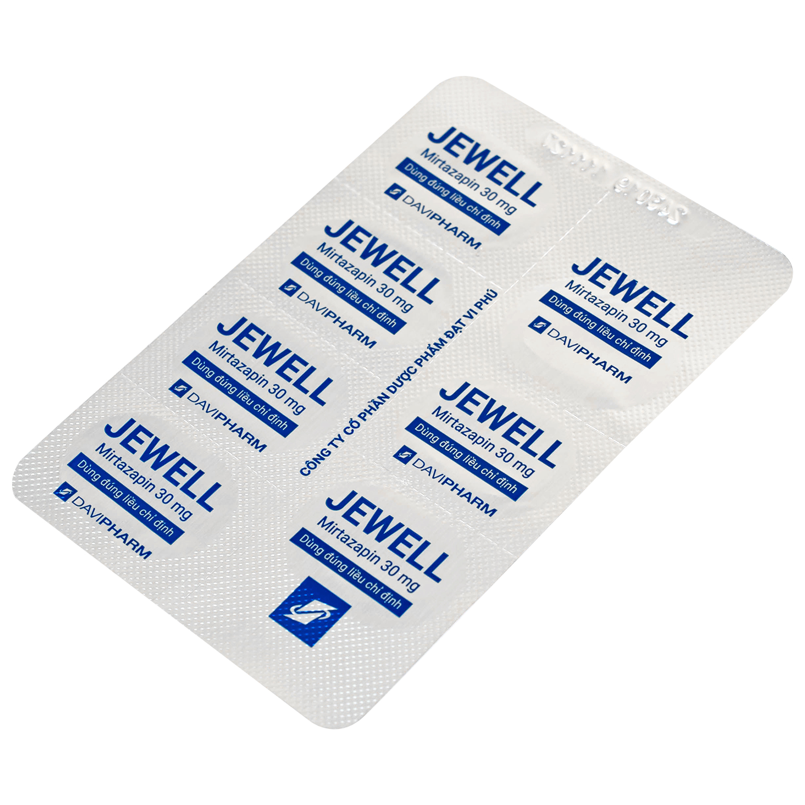 Hình ảnh Viên nén Jewell 30mg Davipharm điều trị các đợt trầm cảm nặng (4 vỉ x 7 viên)