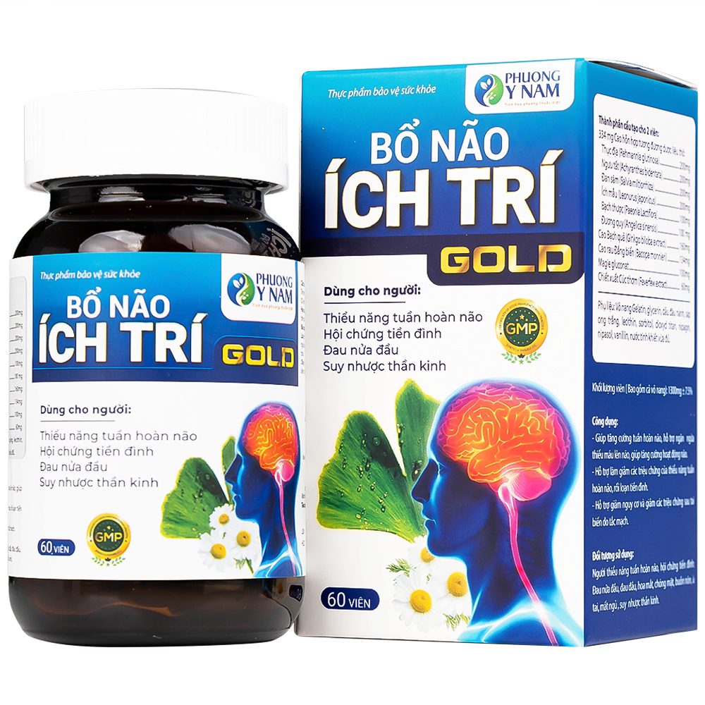 Bổ Não Ích Trí Gold Tất Thành tăng cường tuần hoàn não (60 viên)