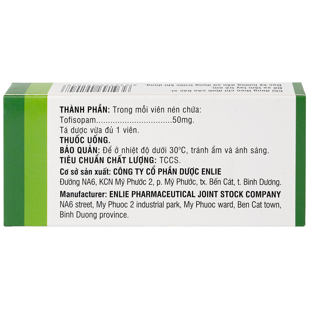 Hình ảnh Thuốc Diropam 50mg Enlie điều trị triệu chứng đau thắt ngực giả, tiền mê sảng (2 vỉ x 10 viên)
