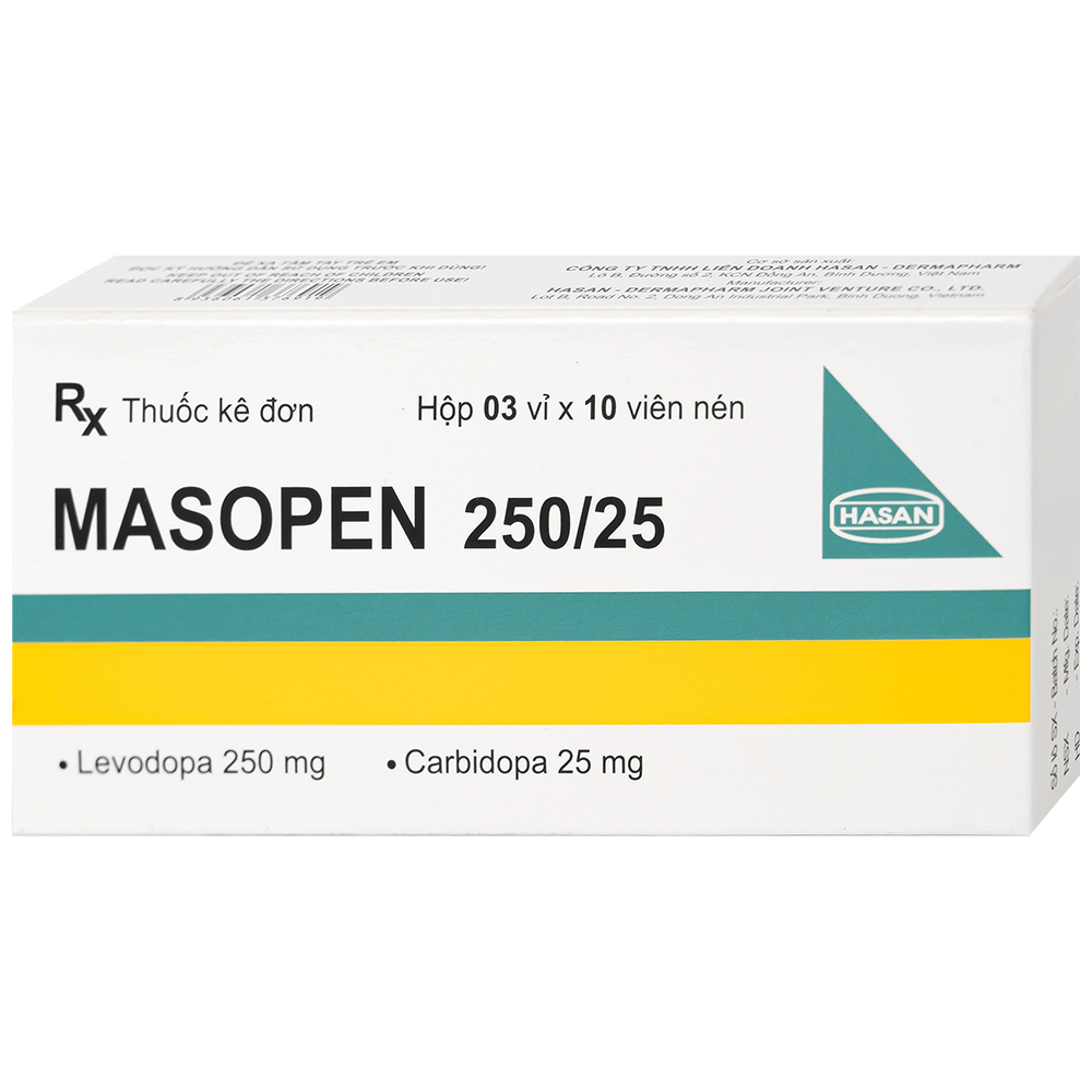 Hình ảnh Thuốc Masopen 250/25 Hasan điều trị triệu chứng bệnh parkinson (3 vỉ x 10 viên)