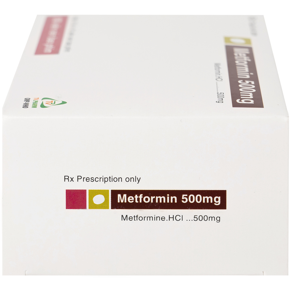 Hình ảnh Thuốc Metformin 500mg TV Pharm điều trị đái tháo đường (10 vỉ x 10 viên)