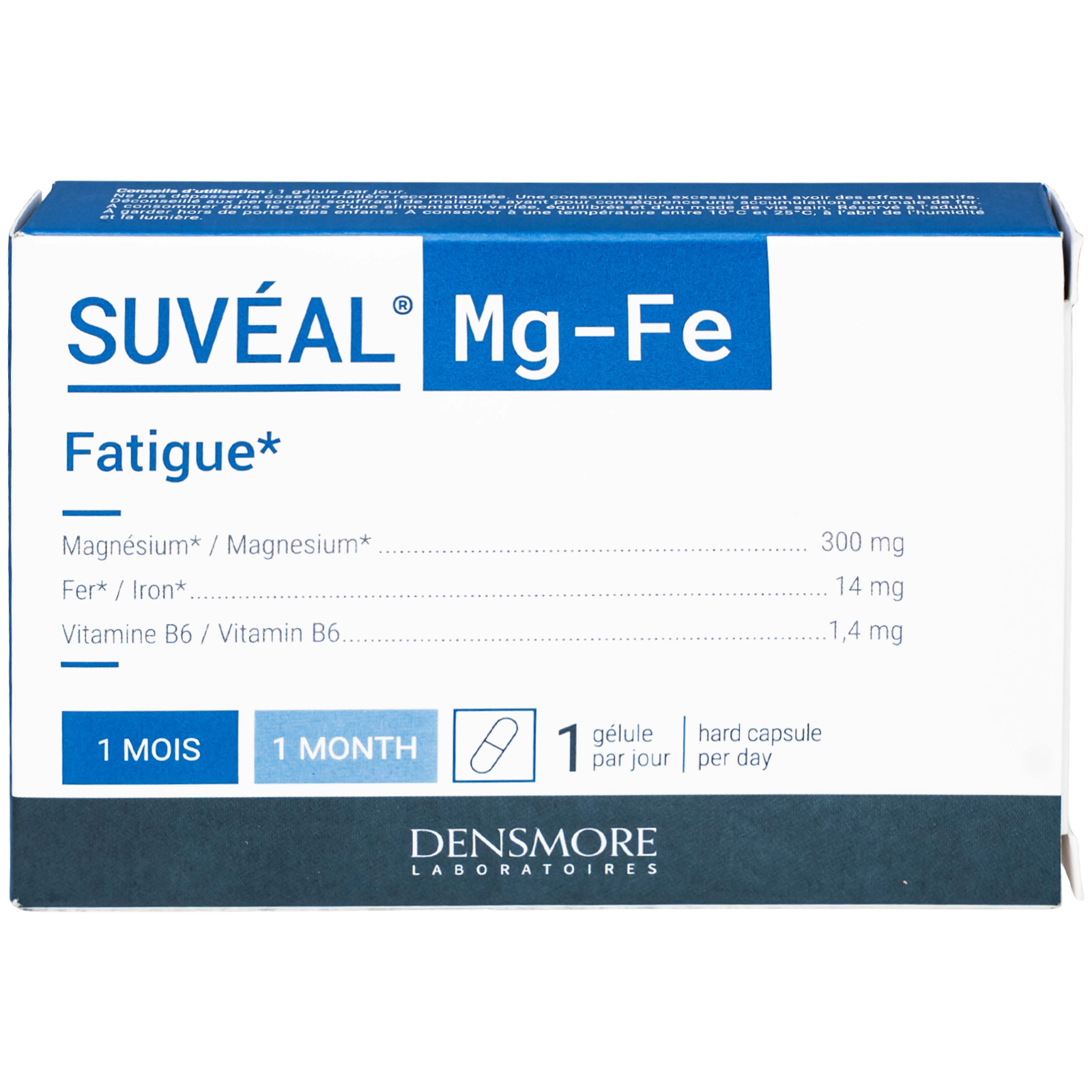 Viên uống Suvéal Magne-Fer Densmore bổ sung magie, vitamin B6 và sắt cho cơ thể (2 vỉ x 15 viên)