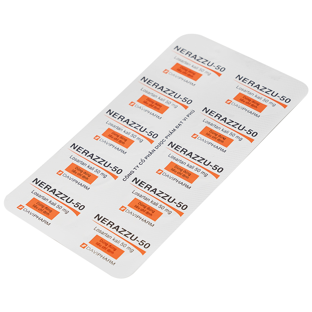 Hình ảnh Thuốc Nerazzu 50 Davipharm điều trị tăng huyết áp (3 vỉ x 10 viên)