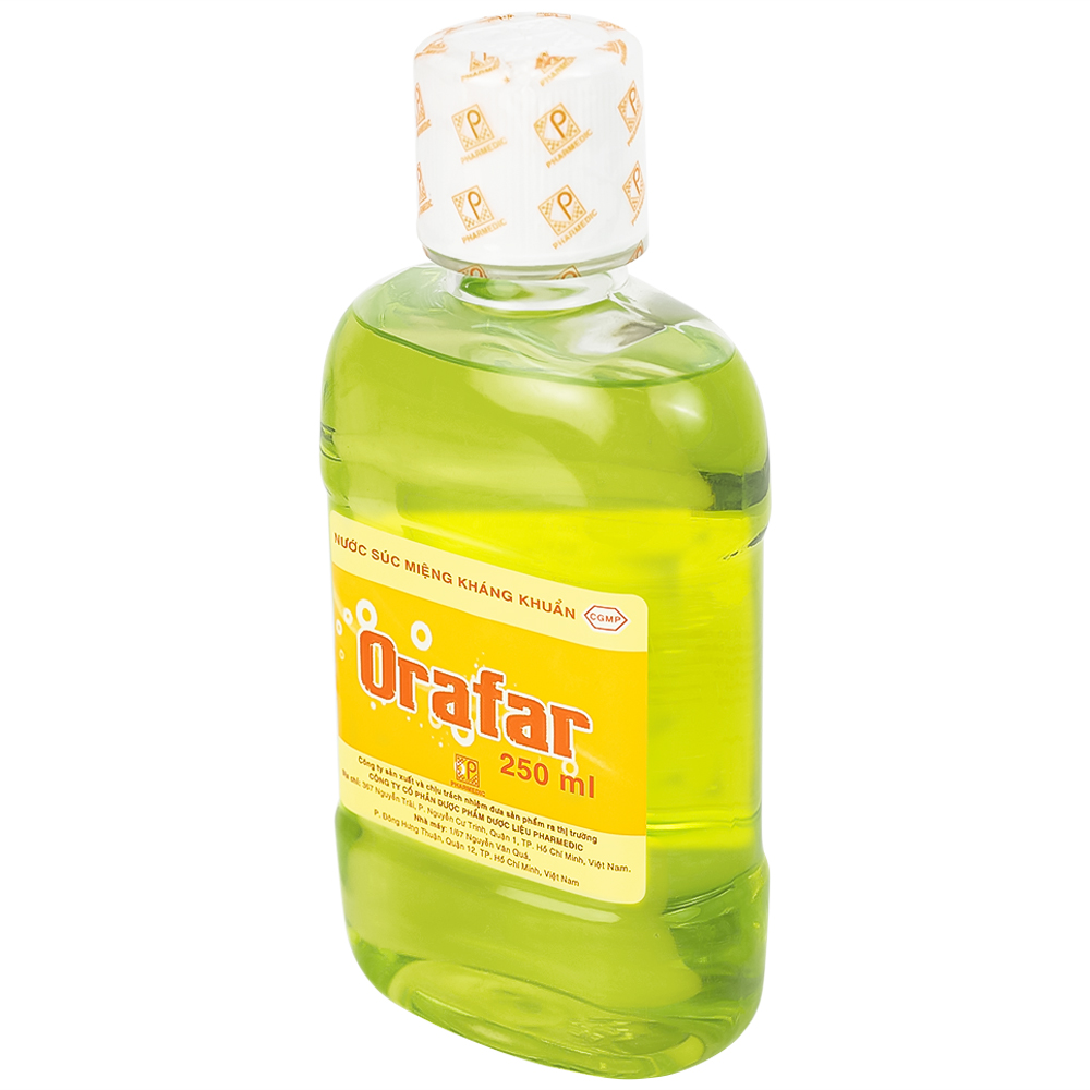 Hình ảnh Nước súc miệng kháng khuẩn Pharmedic Orafar 250ml ngừa sâu răng, bảo vệ men răng