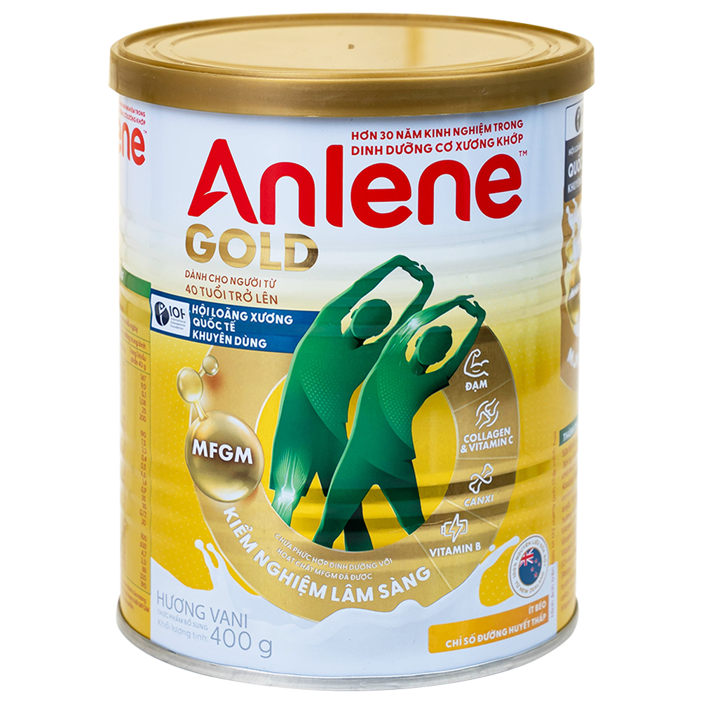 Sữa Anlene Gold 5X hương vani tăng cường sức khỏe cơ-xương-khớp dành cho người trên 40 tuổi (400g)