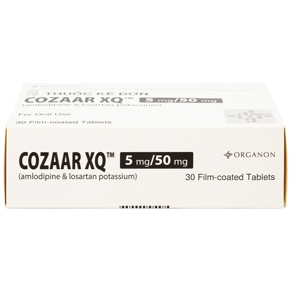 Hình ảnh Thuốc Cozaar XQ 5/50mg Organon điều trị cao huyết áp vô căn (3 vỉ x 10 viên)