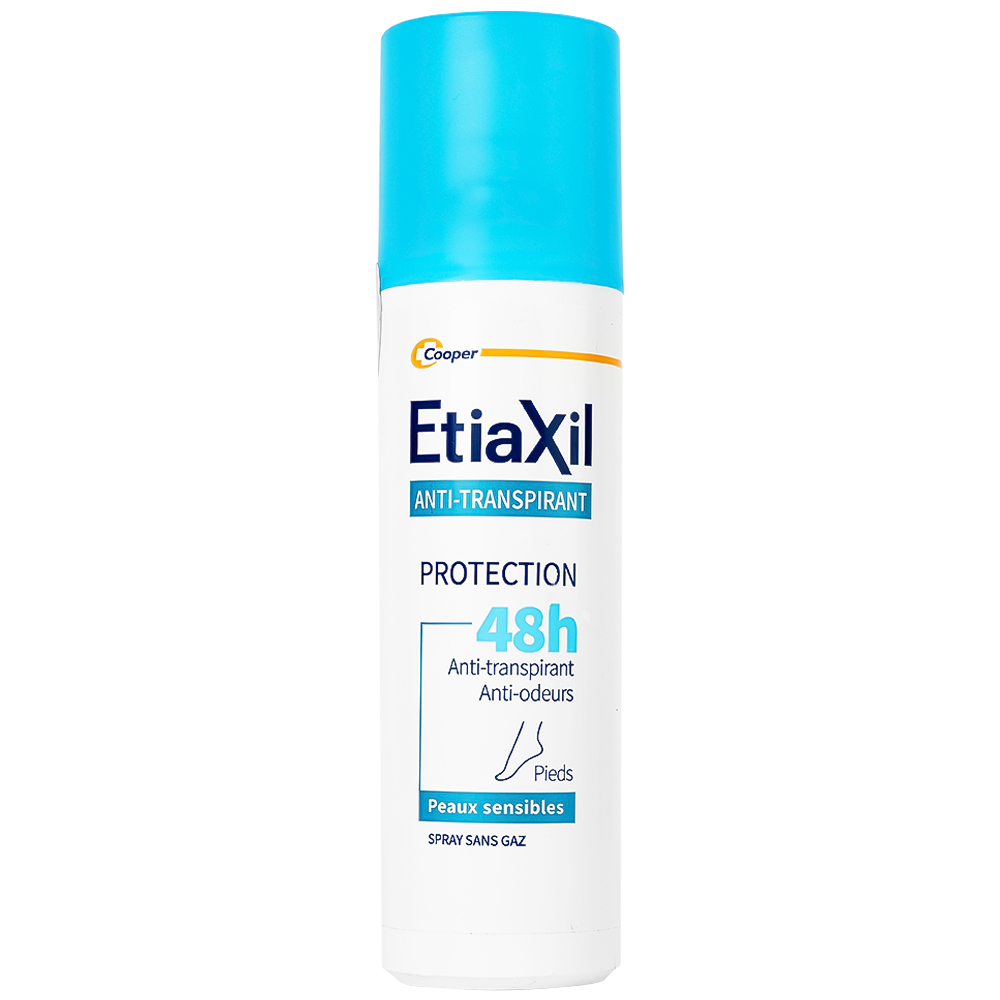 Khử mùi dạng xịt Etiaxil Déodorant Anti - Transpirant Protection 48h Pieds kiểm soát tuyến mồ hôi chân (100ml)