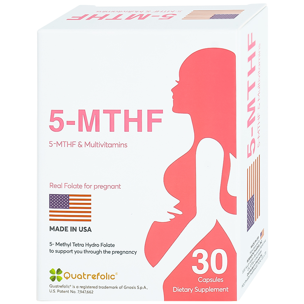 Hình ảnh Viên uống 5-MTHF Robinson Pharma hỗ trợ cho phụ nữ bị rối loạn chuyển hóa acid folic (3 vỉ x 10 viên)