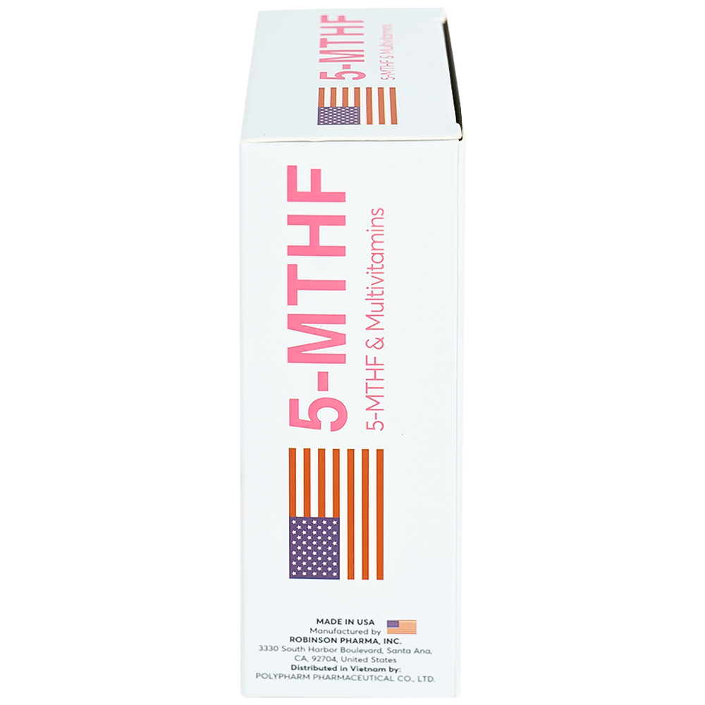 Hình ảnh Viên uống 5-MTHF Robinson Pharma hỗ trợ cho phụ nữ bị rối loạn chuyển hóa acid folic (3 vỉ x 10 viên)