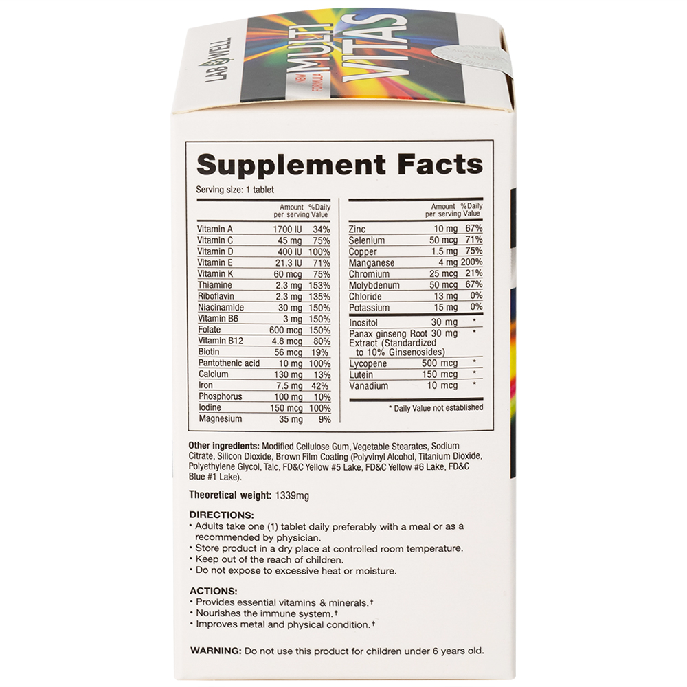 Hình ảnh Viên nén Multi Vitas Lab Well bổ sung vitamin và khoáng chất cho cơ thể (60 viên)