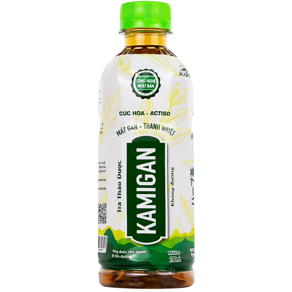 Trà thảo dược Kamigan không đường 290ml thanh nhiệt, lợi tiểu, mát gan