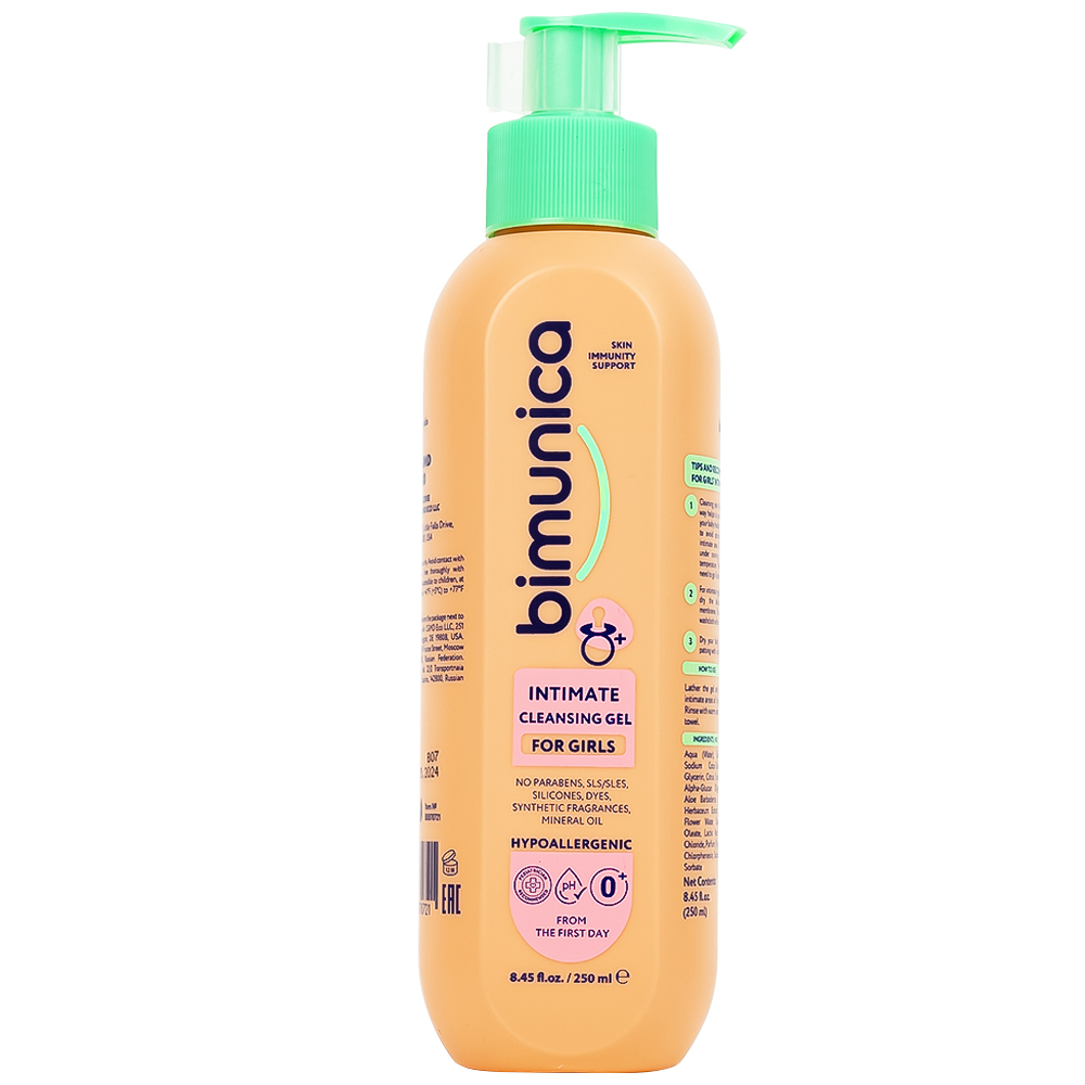 Dung dịch vệ sinh vùng kín Bimunica 250ml dành cho bé gái từ 0 tháng tuổi