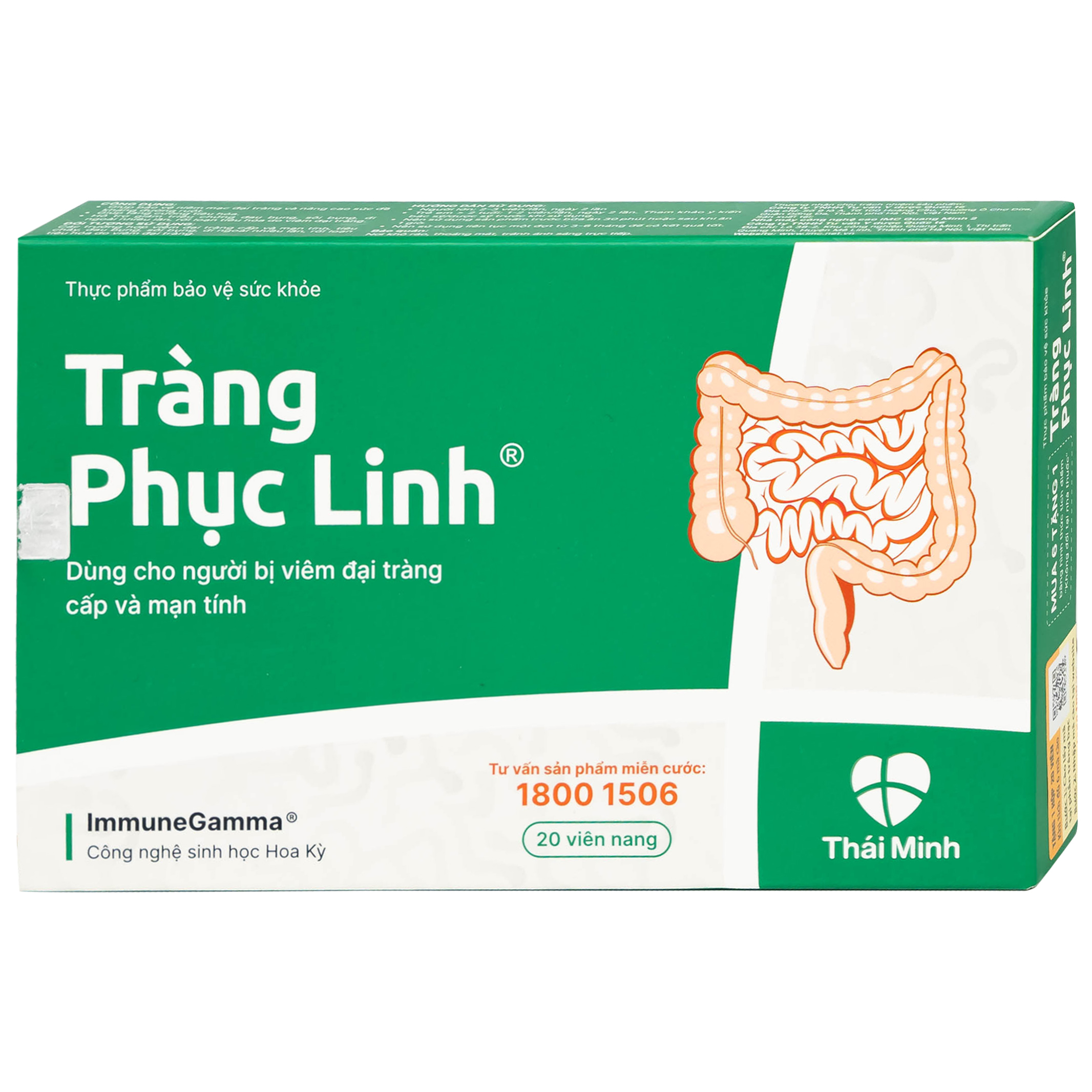 Viên uống Tràng Phục Linh Thái Minh dùng cho người bị viêm đại tràng cấp và mạn tính (2 vỉ x 10 viên)