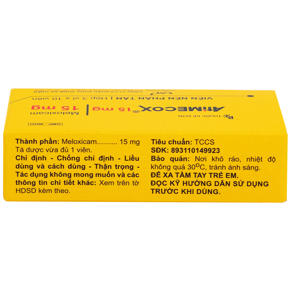 Hình ảnh Thuốc Atimecox 15mg An Thiên giảm các dấu hiệu và triệu chứng của viêm xương khớp (3 vỉ x 10 viên)