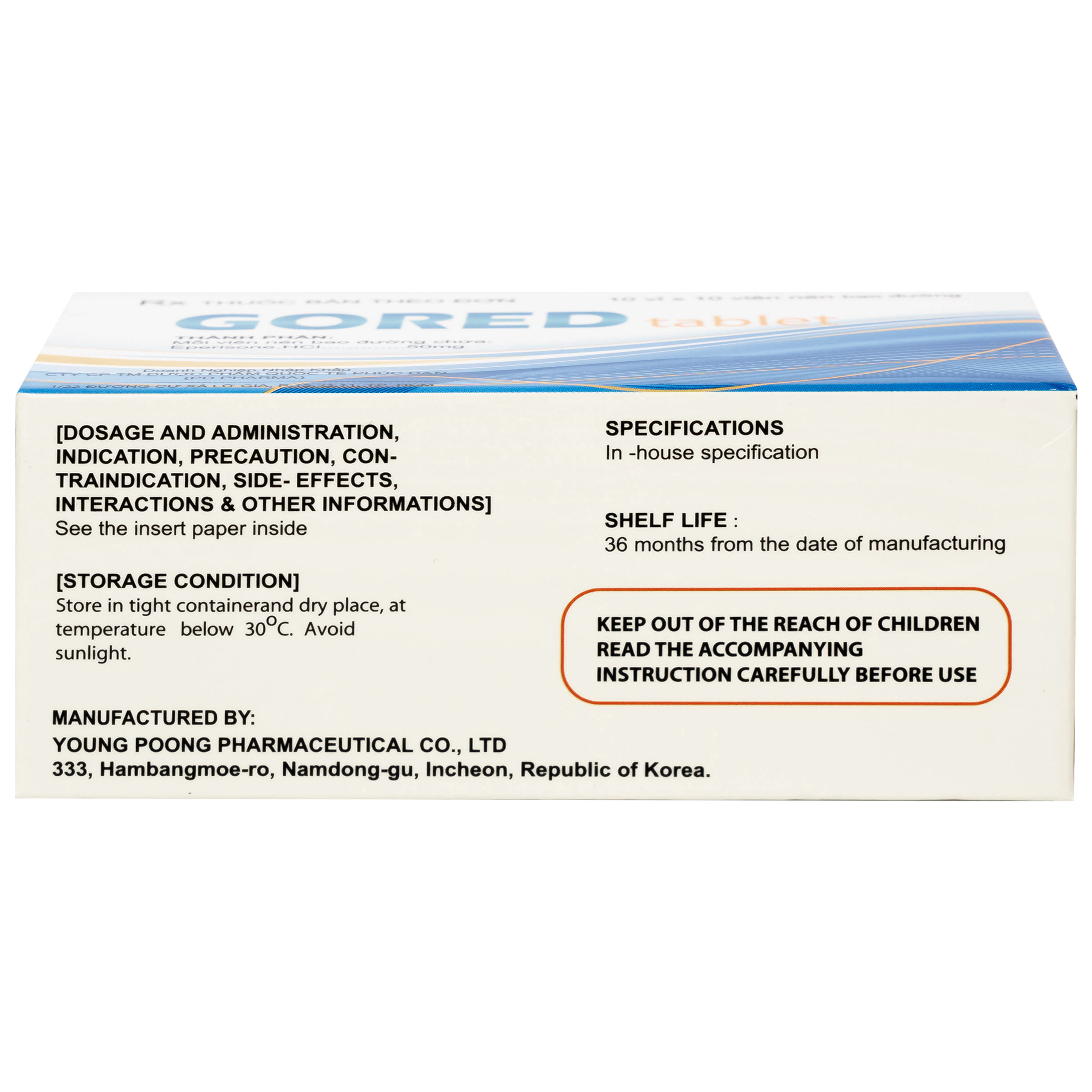 Hình ảnh Thuốc Gored 50mg Young Poong điều trị hội chứng đốt sống cổ, viêm quanh khớp vai (10 vỉ x 10 viên)