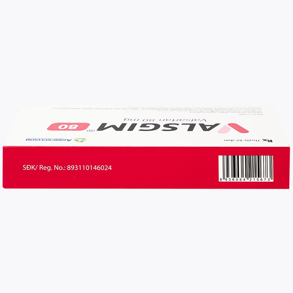 Hình ảnh Thuốc Valsgim 80 Agimexpharm điều trị tăng huyết áp, suy tim (2 vỉ x 14 viên)