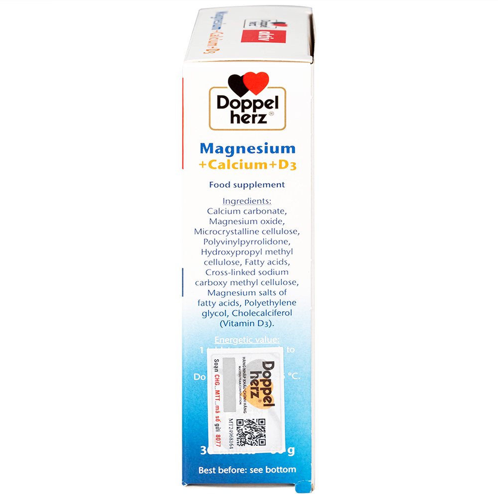 Hình ảnh Viên uống Magnesium+Calcium+D3 Doppelherz Aktiv hỗ trợ cơ và xương khỏe mạnh (3 vỉ x 10 viên)