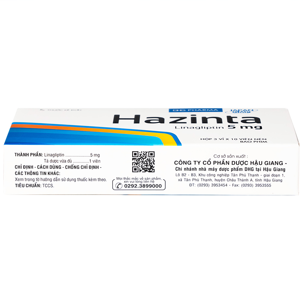Hình ảnh Thuốc Hazinta 5 DHG điều trị đái tháo đường típ 2 (3 vỉ x 10 viên)