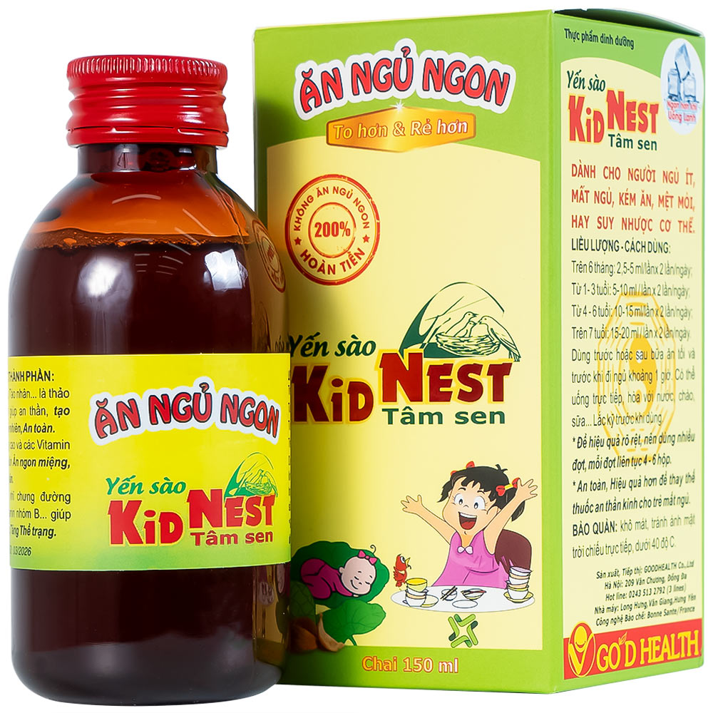 Yến sào Kid Nest Tâm Sen Good Health bổi bổ sức khỏe, tăng thể trạng cho trẻ (150ml)