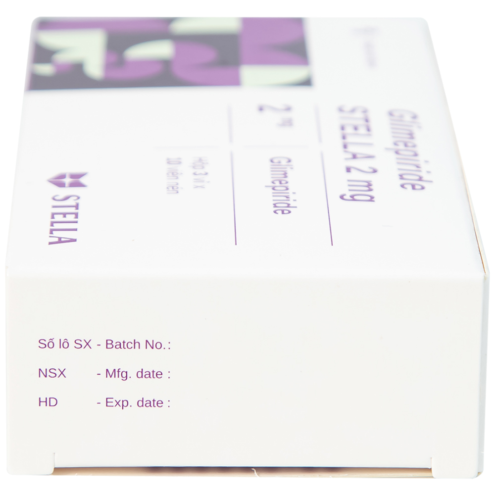 Hình ảnh Thuốc Glimepiride Stella 2mg kiểm soát đường huyết cao ở bệnh tiểu đường típ 2 (3 vỉ x 10 viên)