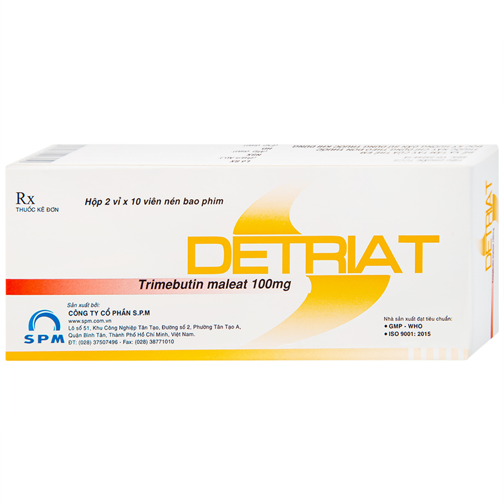 Hình ảnh Thuốc Detriat điều trị triệu chứng đau, rối loạn chuyển vận ruột, khó chịu đường ruột (2 vỉ x 10 viên)