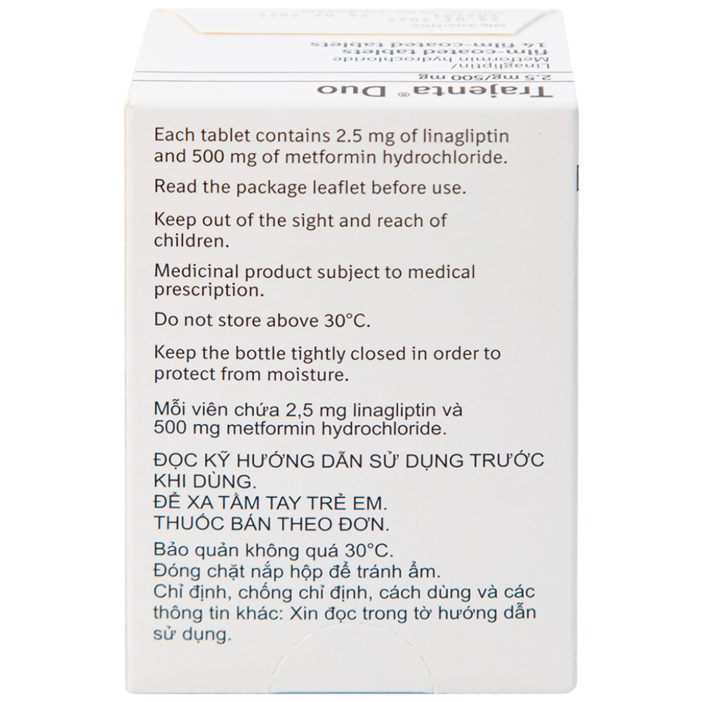 Hình ảnh Thuốc Trajenta Duo 2.5mg/500mg Boehringer điều trị đái tháo đường típ 2 (14 viên)