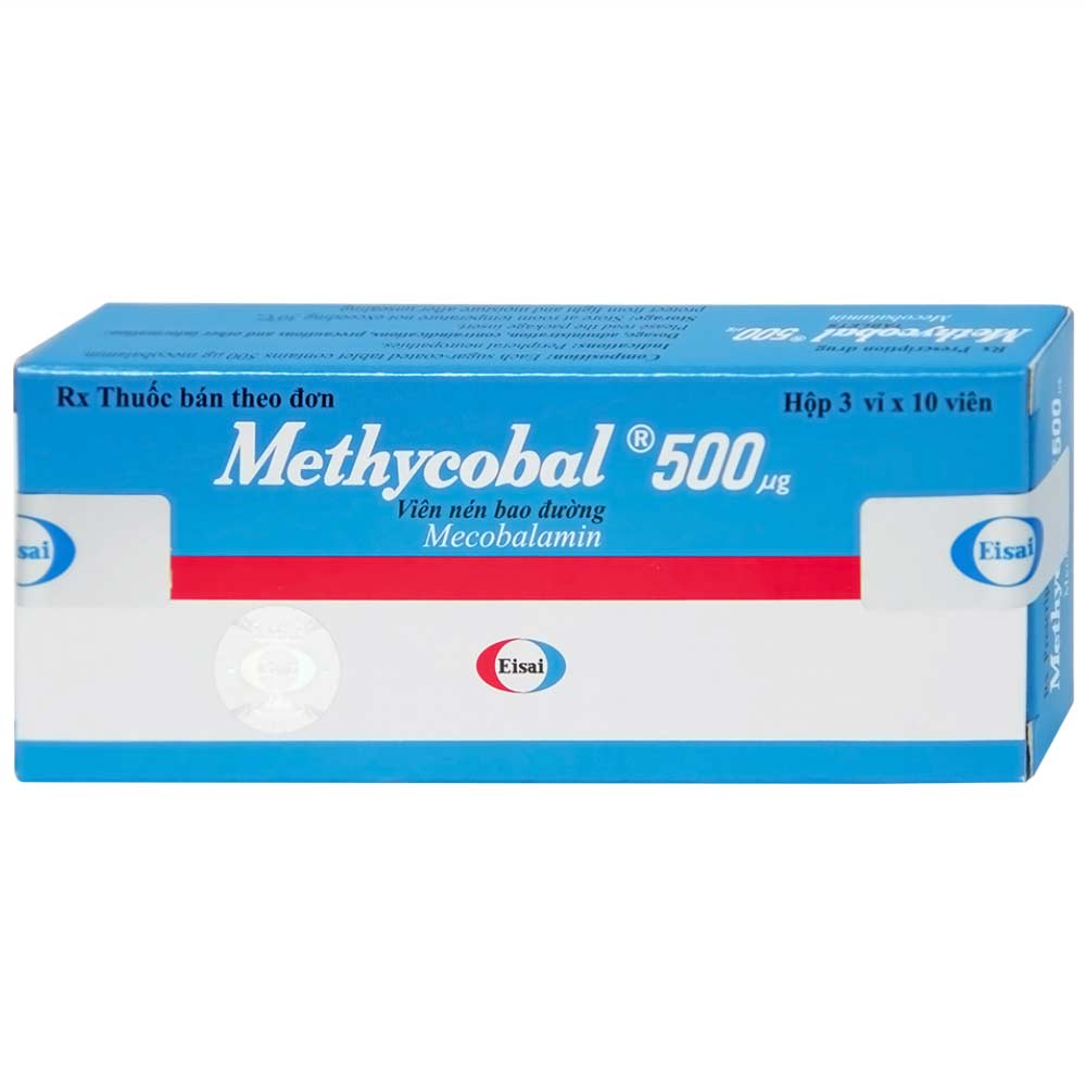 Hình ảnh Viên nén Methycobal 500µg Eisai điều trị bệnh lý thần kinh ngoại biên (3 vỉ x 10 viên)