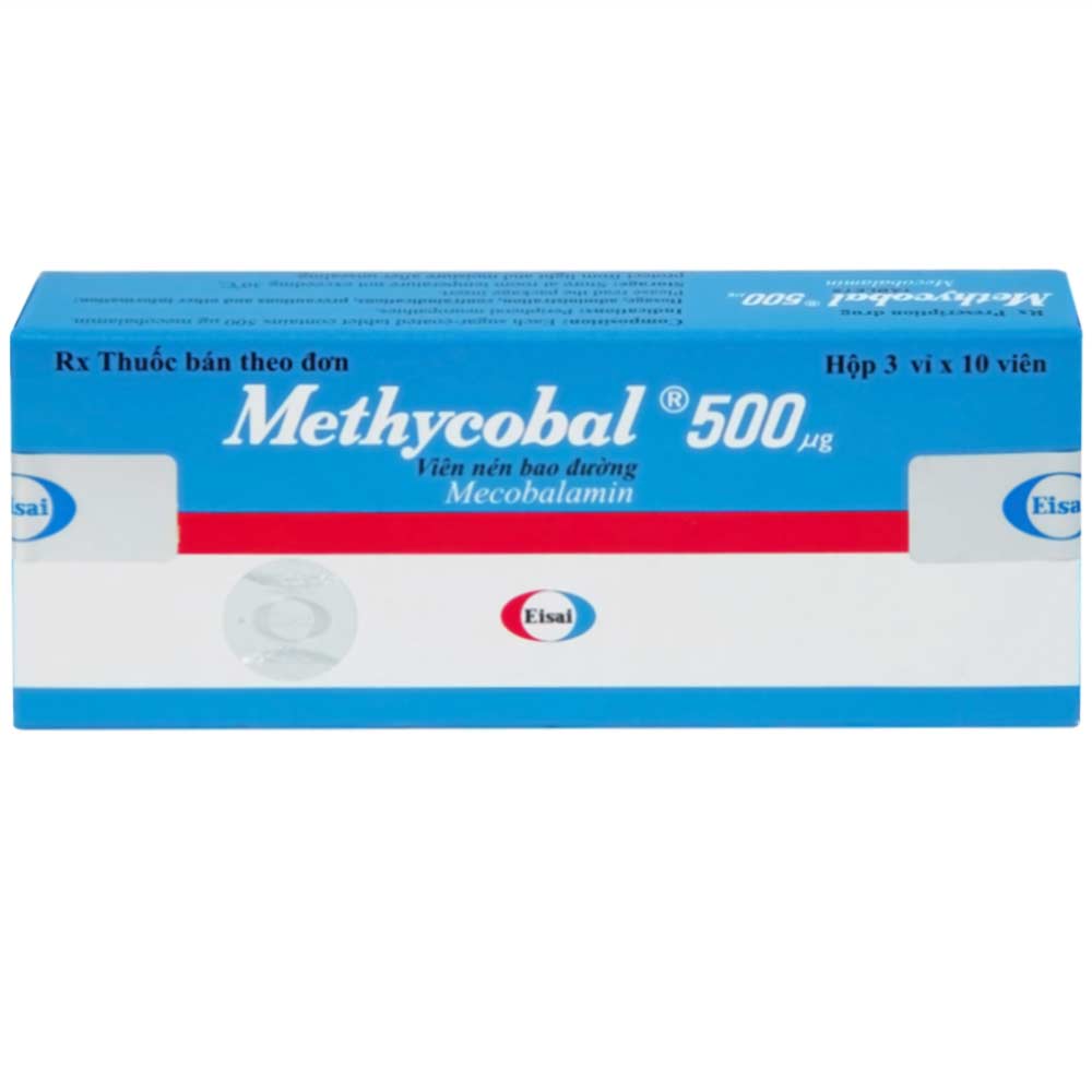 Hình ảnh Viên nén Methycobal 500µg Eisai điều trị bệnh lý thần kinh ngoại biên (3 vỉ x 10 viên)