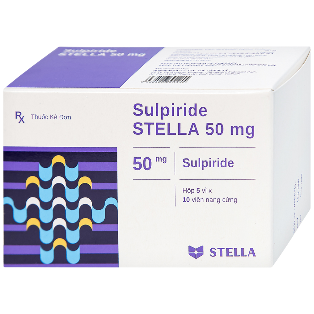 Hình ảnh Thuốc Sulpiride Stella 50mg điều trị chứng lo âu (5 vỉ x 10 viên)