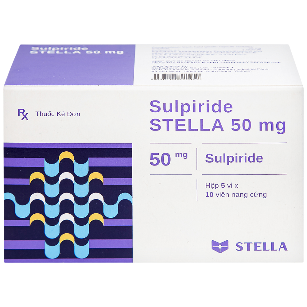 Hình ảnh Thuốc Sulpiride Stella 50mg điều trị chứng lo âu (5 vỉ x 10 viên)