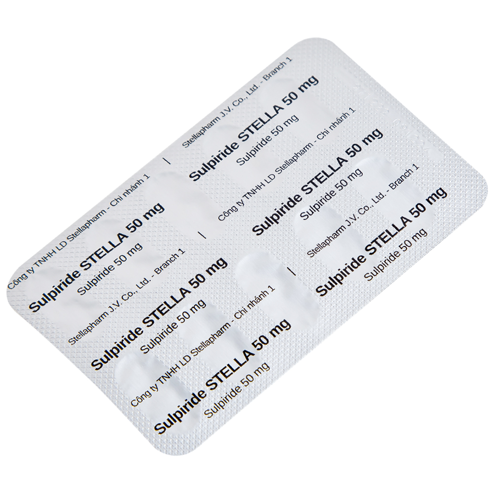 Hình ảnh Thuốc Sulpiride Stella 50mg điều trị chứng lo âu (5 vỉ x 10 viên)