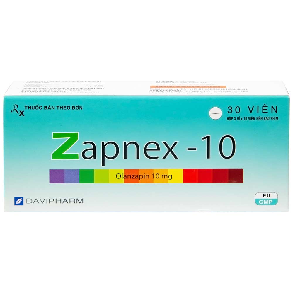 Hình ảnh Thuốc Zapnex-10 DaviPharm điều trị tâm thần phân liệt (3 vỉ x 10 viên)
